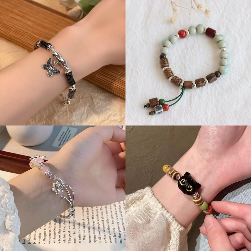 Шикарный винтажный браслет с бисером, с изысканными геометрическими формами для леди