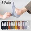 3 пары мужских носков с низкой посадкой, летние невидимые носки-лодочки, повседневные нескользящие неглубокие удобные хлопковые носки