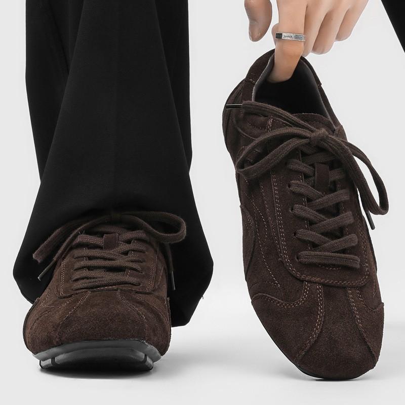 Mens Minimalist Retro Training Sneakers Comfortable Rubber Sole Casual Low-Heel Round-Toe Derby Style Shoes