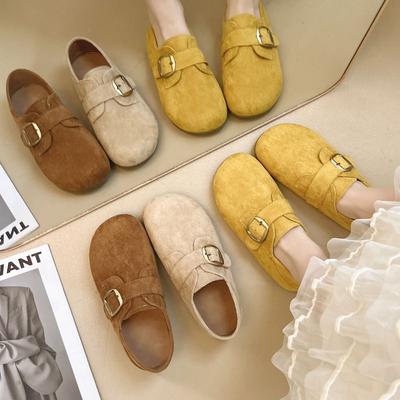 Женские туфли-лодочки на плоской подошве «все включено», новые весенне-осенние, на одном педале, с внутренней высотой, мягкая подошва, ретро