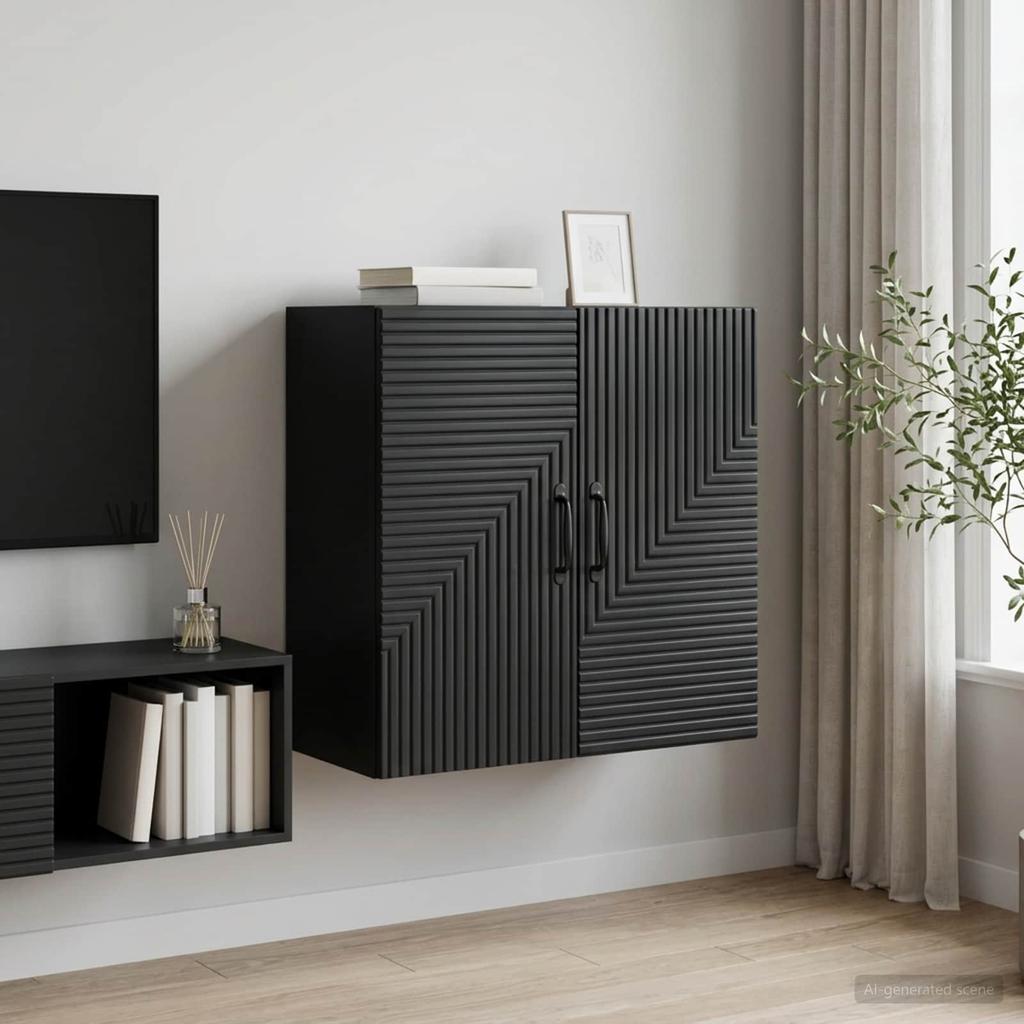 Wall Mounted Cabinet Black 59 x 31 x 60 cm Engineered Wood