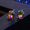 Trendy Oval Gemstone Earrings - Colorful, Simple, and Fashionable for Women