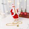 Santa Claus Musical Doll Christmas Santa Climbing Ladder Beads Hanging Decoration Electric Child Toys for Christmas Tree Wedding Party