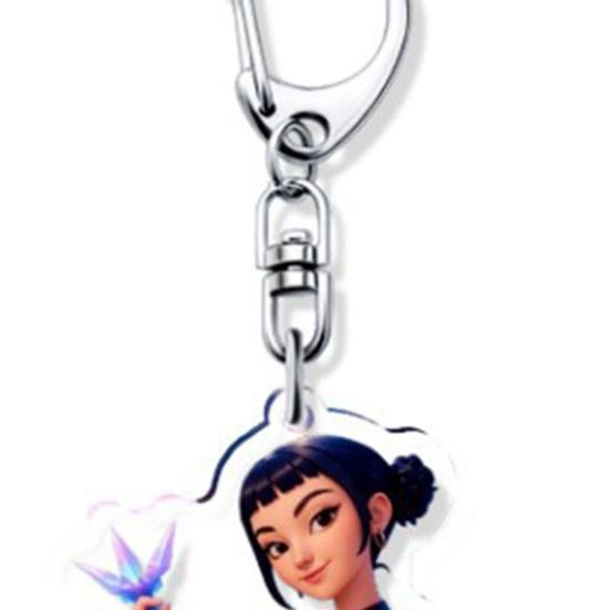 Witch Hunters Keychain Rich Character Modeling Lightweight Portable Key Chain Vibrant Color Anime Girl