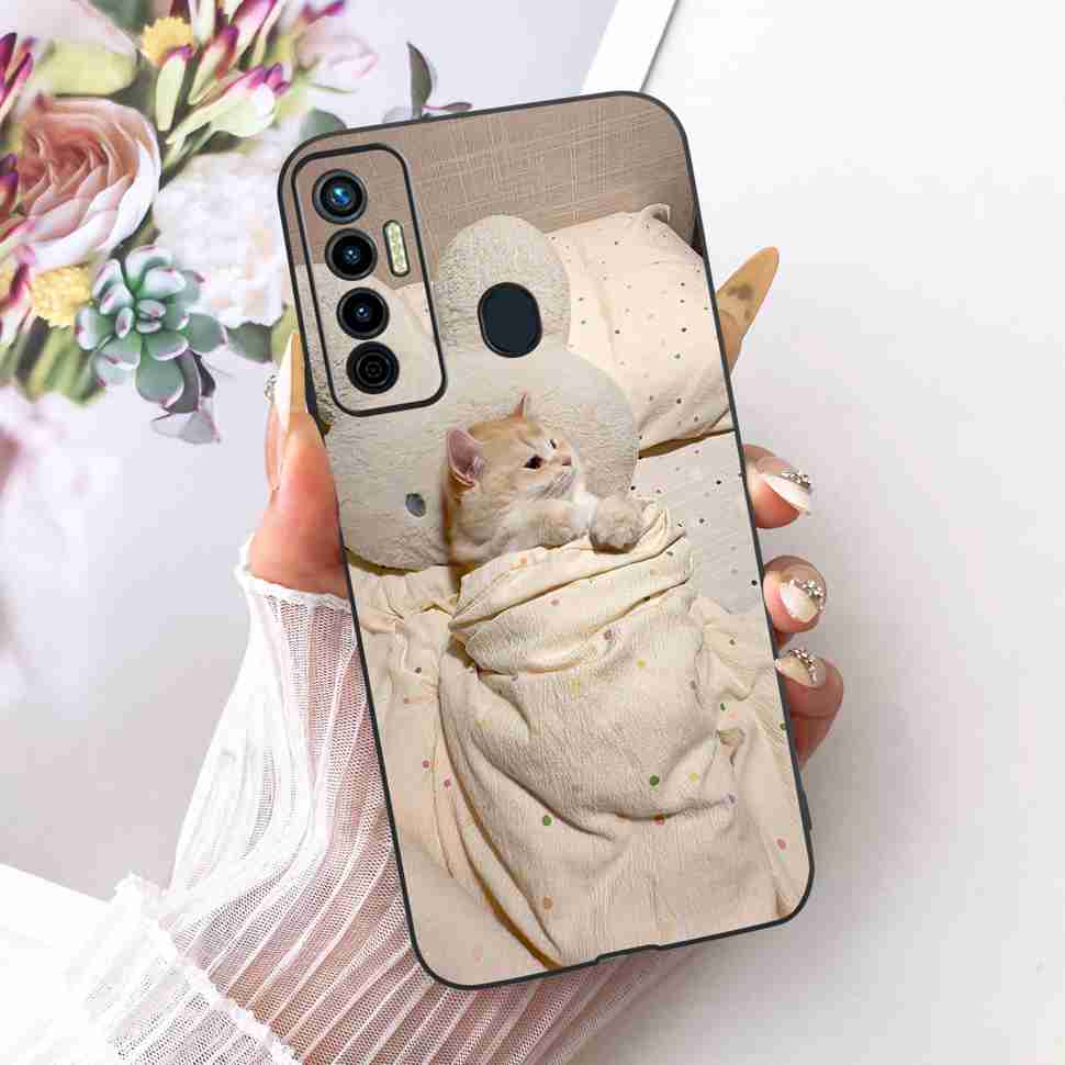 For Tecno Camon 17 CG6 CG6j Case Retro Cartoon Animals Silicone TPU Black Cover For Camon17 camon 17 Phone Casing Bumper