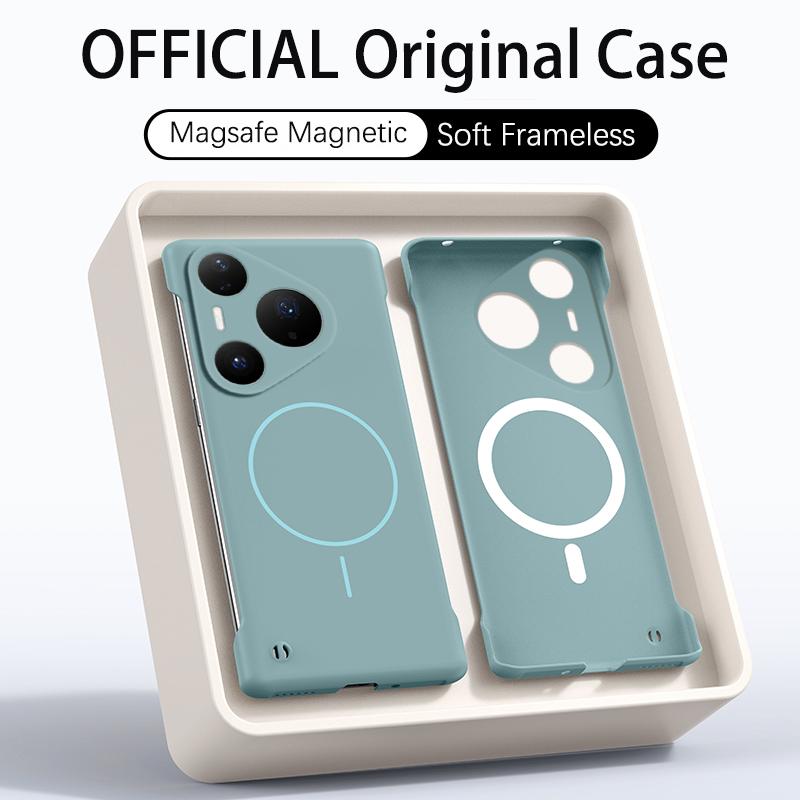 Ультратонкий матовый безрамочный чехол из ПК для Huawei Pura 80 70 Ultra P60 P50 P40 Mate 70 60 50 40 30 Pro Магнитный ударопрочный чехол