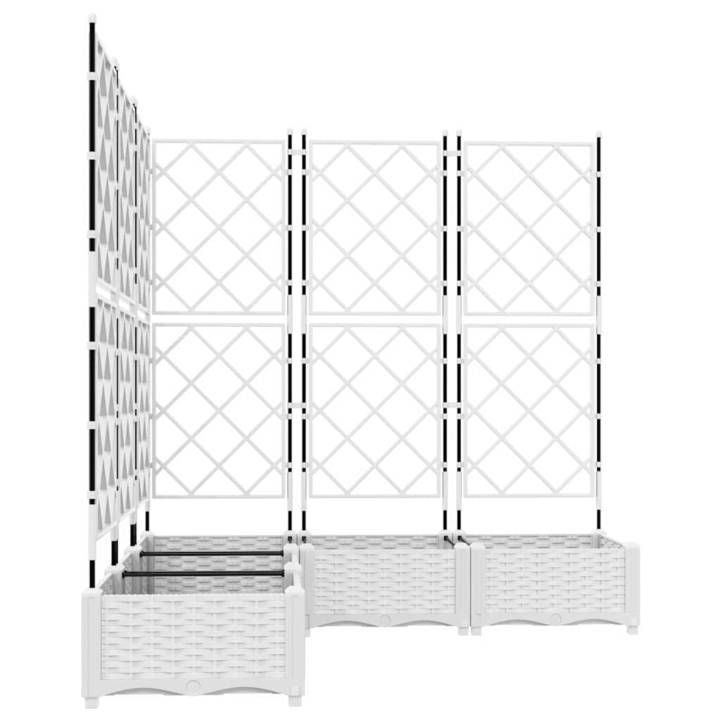 Garden Planter 5 pcs White 120 x 120 x 125.5 cm Plastic