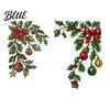 Translucent Glass Decoration 2Pcs Christmas Static Window Clings Corner Wreath No‑Glue Decals with Holly Festive Home Decor Xmas Balls Bow