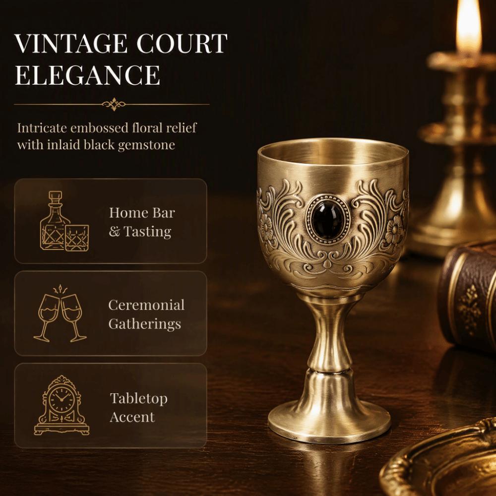 Inlaid Gemstone Stemmed Liquor Cup Decorative Wine Cup Wedding Ceremony Party Table