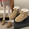 Fashion 2024 Winter Women Short Plush Warm Snow Boots Casual Shoes New Suede Fur Chelsea Ankle Boots Flats Platform Ladies Shoes Botas