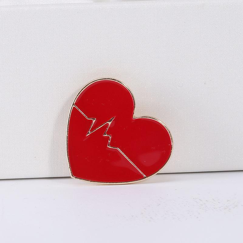 Creative Electrocardiogram Love Styling Brooch Simple Collar Pin Fixed Clothes Buckle Pin Anti-Light Accessories