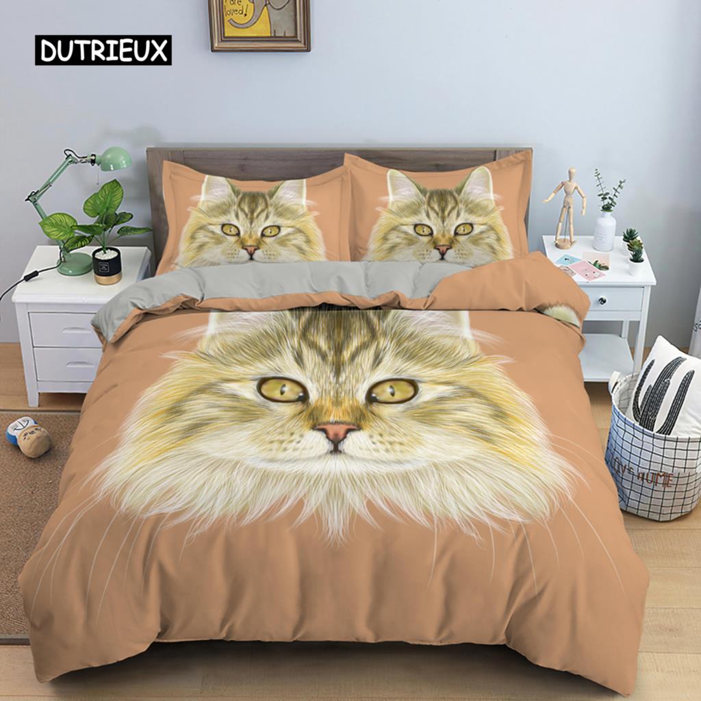 Пододеяльник с изображением канадского сфинкса и кошки King Queen Lovely Pet Kitty, комплект постельного белья для детей, подростков и взрослых, с милым животным, мягкий полиэстеровый пододеяльник
