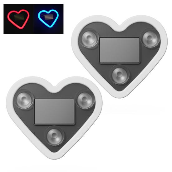 Yousheng Светодиодная неоновая лампа в форме сердца на солнечной батарее для окна автомобиля, беспроводная автоматическая атмосферная лампа, 5 режимов, украшение салона автомобиля с присосками