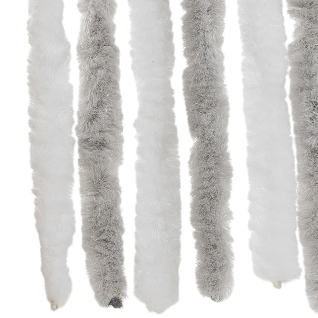 Fly Screen Curtain Light Grey and White 100 x 230 cm Chenille