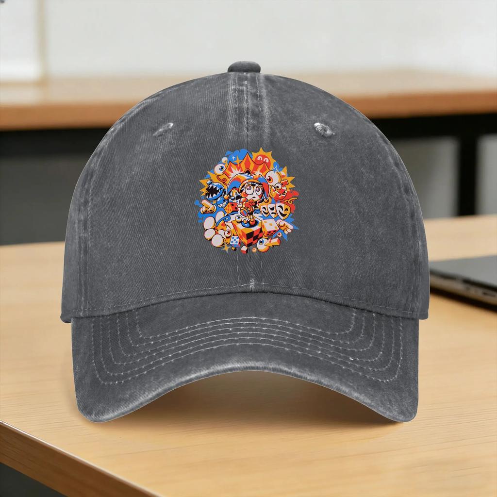 Summer Game DDigitals Circus Baseball Cap Sun Sun Visor Design Washed Hip Hop Hats UnisexTeens yk Cute Hiking Fishing Caps