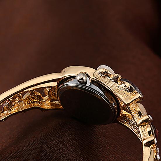 Bangle Dress Watch Vintage Faux Crystal Alloy Pretty Floral Pattern Bracelet Watch