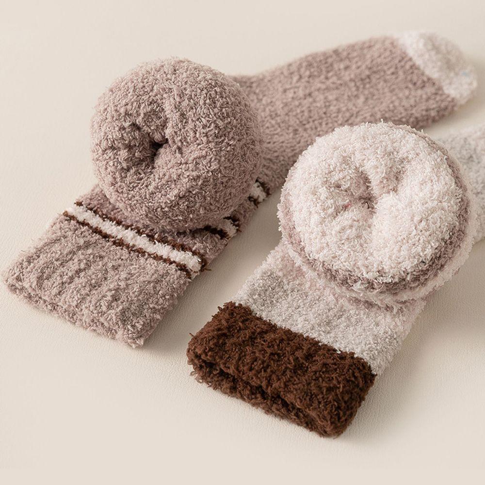 Удобные Мягкие Полосатые Оригинальные Мужские Носки Хлопковые Носки Коралловый Флис Носки Средней Длины