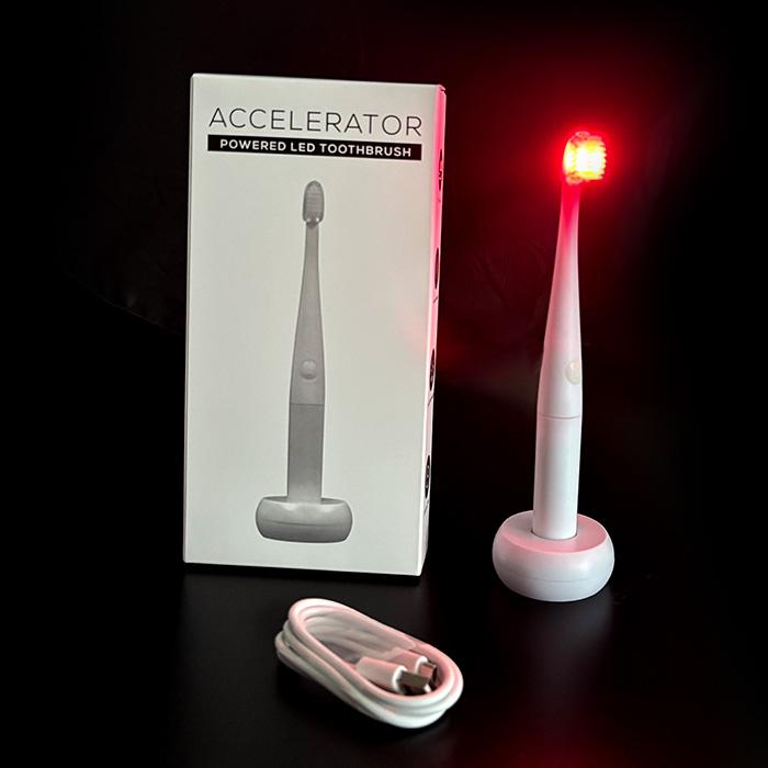 Custom Logo Soft Bristle 630nm Red LED Light Toothbrush Oral Cleaning for Gum Health Home Use Oral Care Products