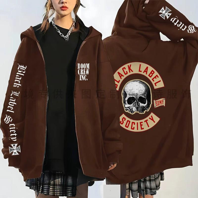 High Street Style Skull Print Hoodie Loose Fit Casual Sweatshirt Men Teens