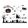 Static Cling Halloween Window Decal Bat and Pumpkin Design Reusable PVC Sticker Decors For Home Office Party Supplies