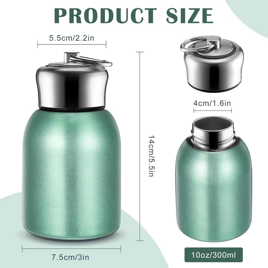 Mini Insulated Vacuum Thermal Mug, Portable Flasks & Thermoses Coffee Cup Hot Cold Drink Water Bottle for Travel Camping Hiking