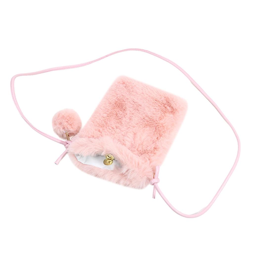 Женская плюшевая сумка через плечо однотонная, сумки для мобильного телефона, универсальные мини-кошельки, модные сумки на плечо, осенне-зимний кошелек для монет