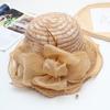 European and American hats women's summer fungus edge big brim sun hat lace sunscreen bucket hat elegant flower sun hat