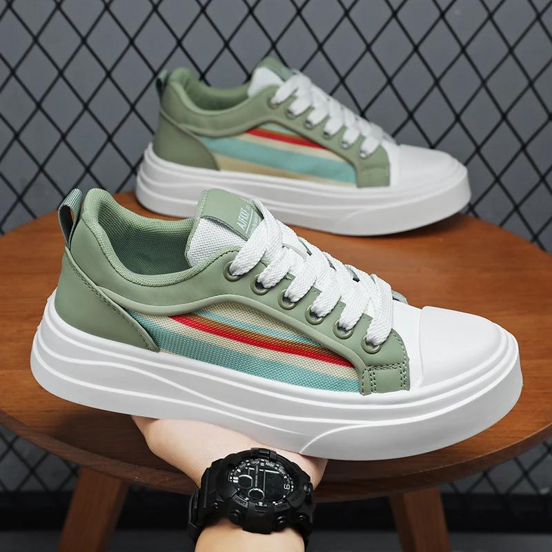 Модные Белые Мужские Спортивные Обувь Мужская Скейтбординг Обувь Уличные Беговые Кроссовки Платформа Повседневная Обувь Дышащая Легкая Ходьба Обувь