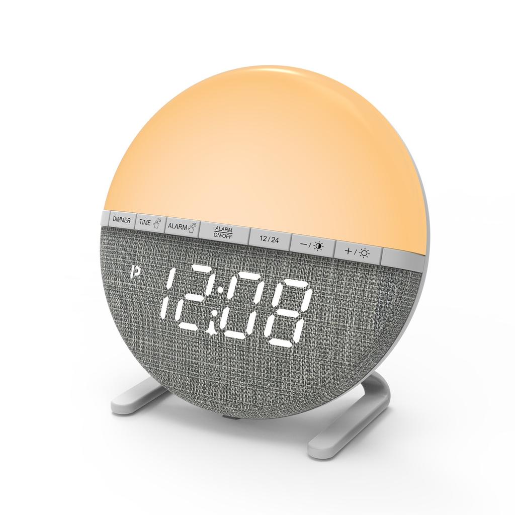 Sunrise Light Alarm Clock Wake Up Light Alarm Clock Snooze 7 Ringtones Sleep Aid 9 Colors Night Light Bedside Table Led Watch