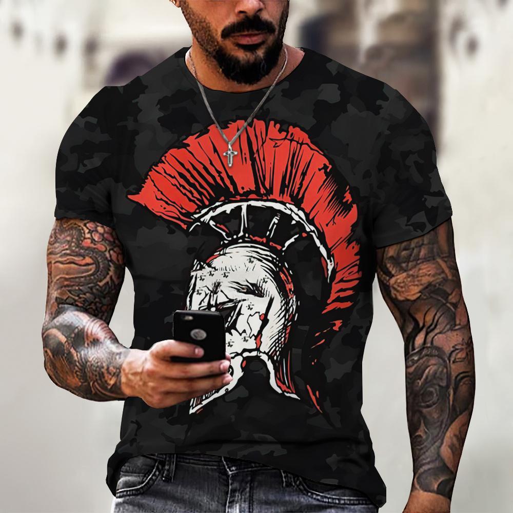 Летняя мужская футболка с коротким рукавом и круглым вырезом с 3D-принтом, модная, свободного кроя, уличная, с индивидуальным дизайном, трендовая, винтажная, большого размера, топ