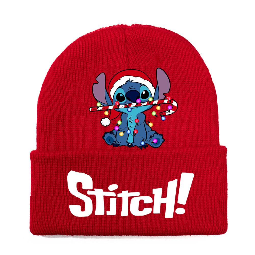 Disney Stitch Knit Beanie Winter Hat With Rolled Brim For Christmas Gifts Adults