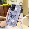 Lanyard Anti-knock Phone Case For TCL 40SE/T610K Dirt-resistant Flower Silicone Protective Ring Oil Painting Shockproof