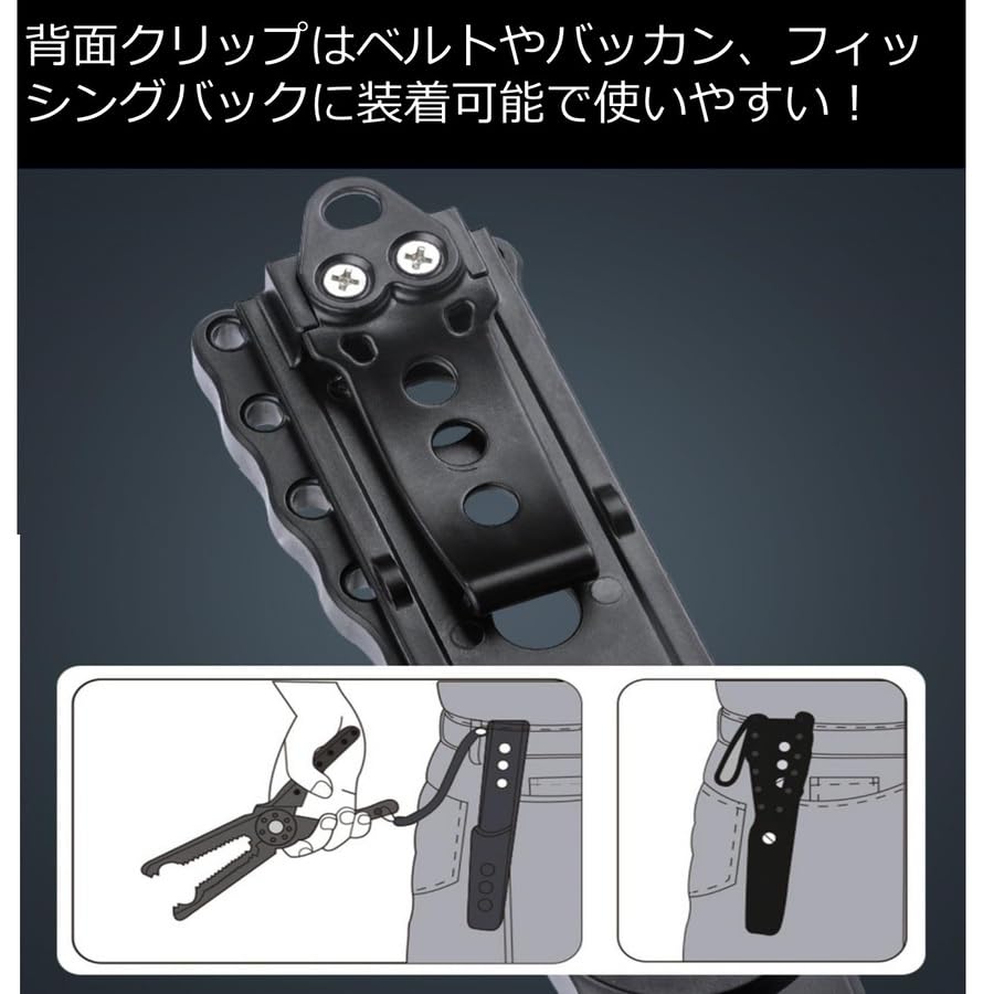 APAGAI Fish Crocodile Fish Fish Fishing Fishing Carabiner with Dedicated Fishing Tackle Catcher, Grip, Catch, Clip, Pliers, Grip, Holder, (Black)