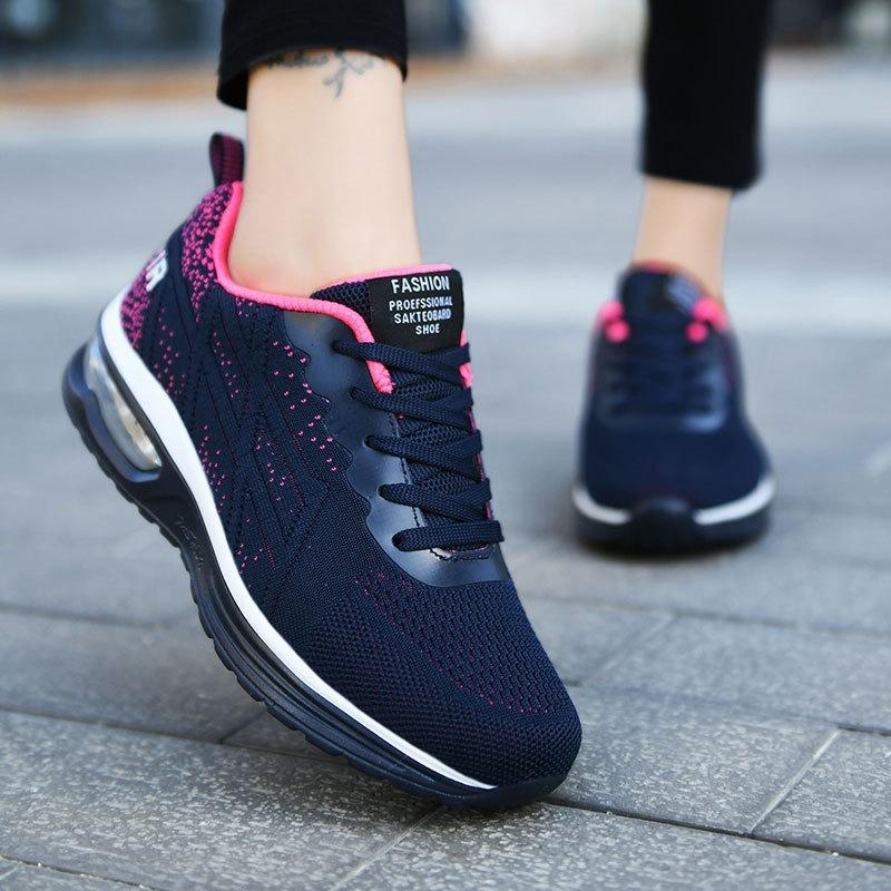 Women's shoes air cushion shock absorption running shoes women's soft sole 2025 new summer mesh breathable soft sole casual shoes