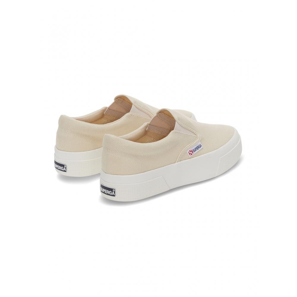 Superga S7122rwakj Superga 2740 Platform Slip On Beige Light Eggshell
