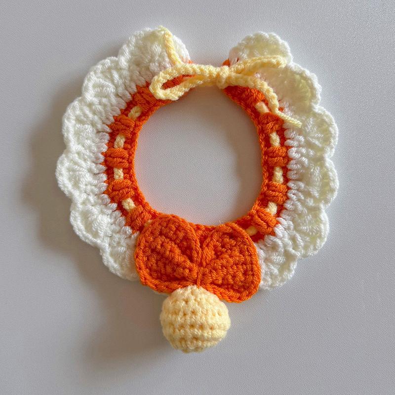 Ошейник для питомца, плетеный вручную, милое вязаное ожерелье для кота, ошейник для маленькой кошки, украшение на шею для маленькой собаки