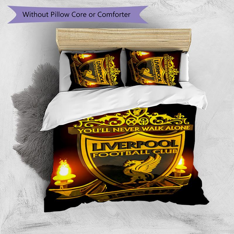 3pcs L-Liverpool (6) Design Cover Set - HD Printed Bedding with 1 Cover and 2 Pillowcases - Perfect for Home and Dorm Decor