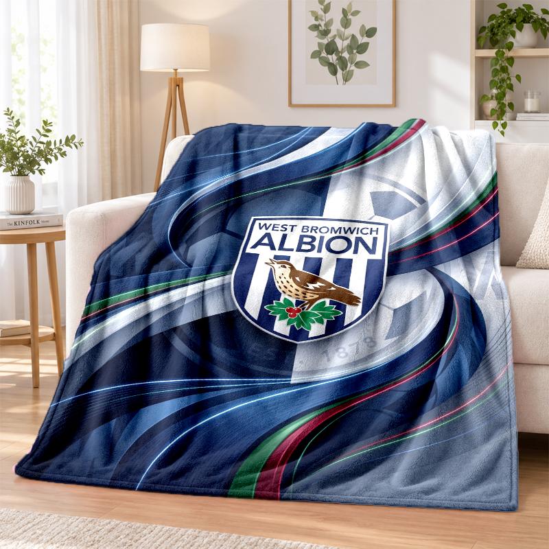 West Bromwich Albion Football Printed Flannel Blanket Warm Comfort Bed Throw For Indoor Home Decoration