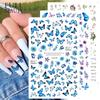 Luxury Nail Design Colorful Butterfly Nail Sticker 3D Fruit Floral Nail Art Slider Geometric Nail Art Accessories Sticker