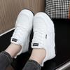 W5113 New White Shoes Women's  Spring and Summer Thick Sole Height Increasing Casual Sneakers Wear-Resistant Sneakers Breathable Leather