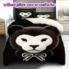 Black white animals Pattern Bedding,Quilt Set Quilt Cover Pillowcase Home Birthday Gift (1*duvet cover+2*pillowcase,without core)