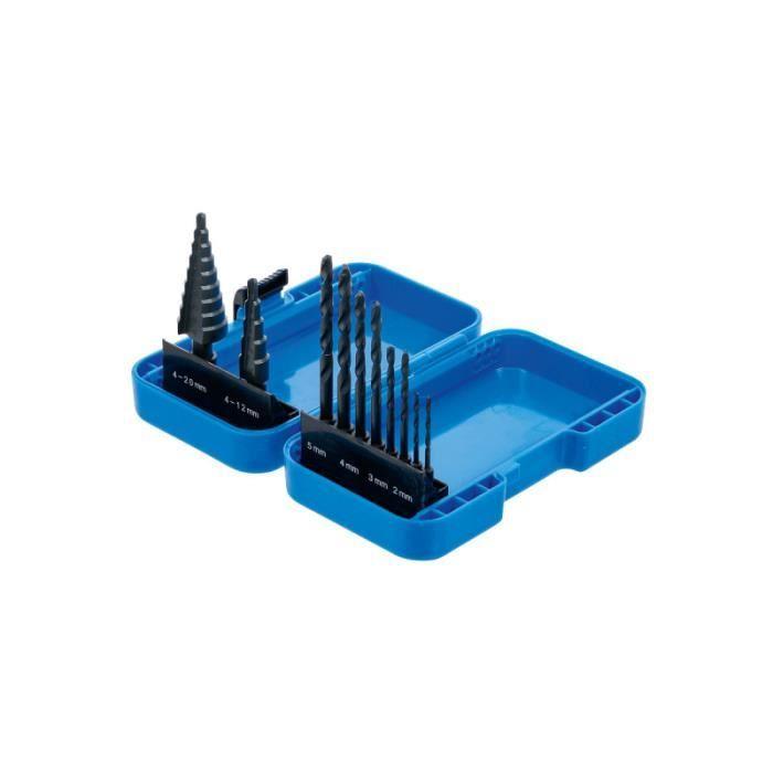 Jeu de forets étagés et hélicoïdaux BGS TECHNIC - HSS - 10 pcs - 1686