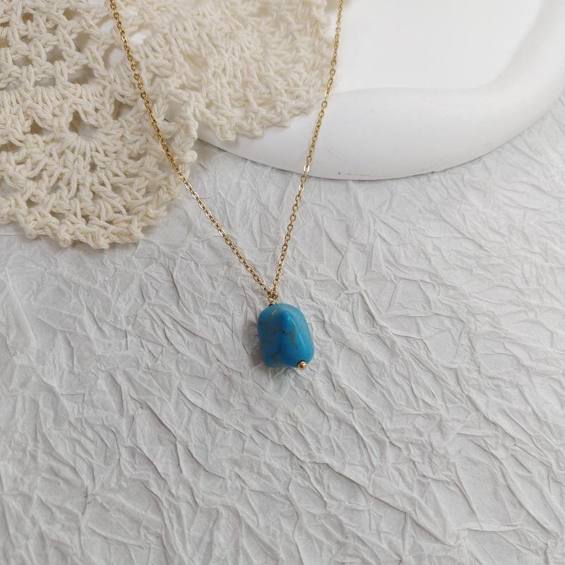 Натуральное бирюзовое ожерелье на ключицу для мужчин и женщин, персонализированное нишевое ожерелье