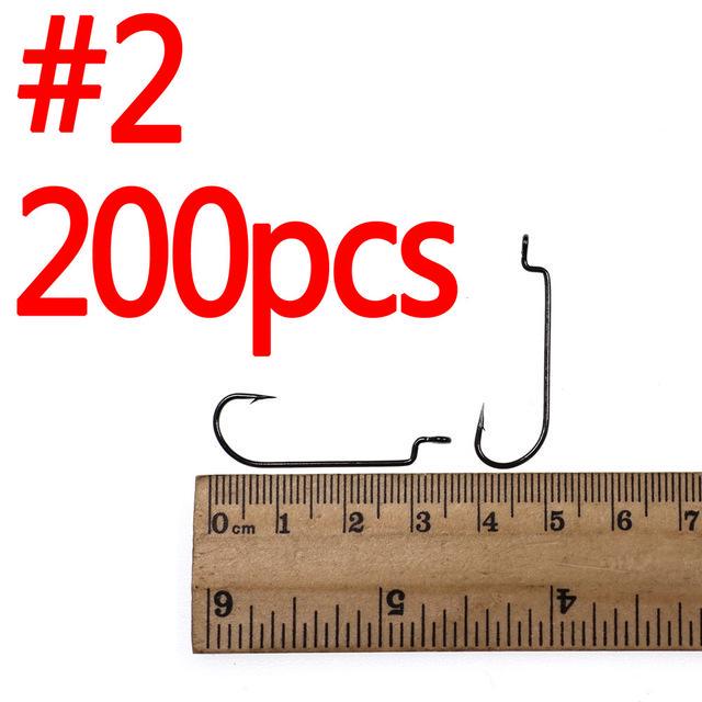 200 шт. крючок с узким зазором для каролинской установки, мягкий крючок для наживки для ловли окуня, крючки для привязывания окуня 5/0 4/0 2/0 2 4 6