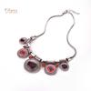 Diamonding Jewelry Ethnic Women Crystal Stone Inlaid Round Enamel Pendant Statement Bib Necklace