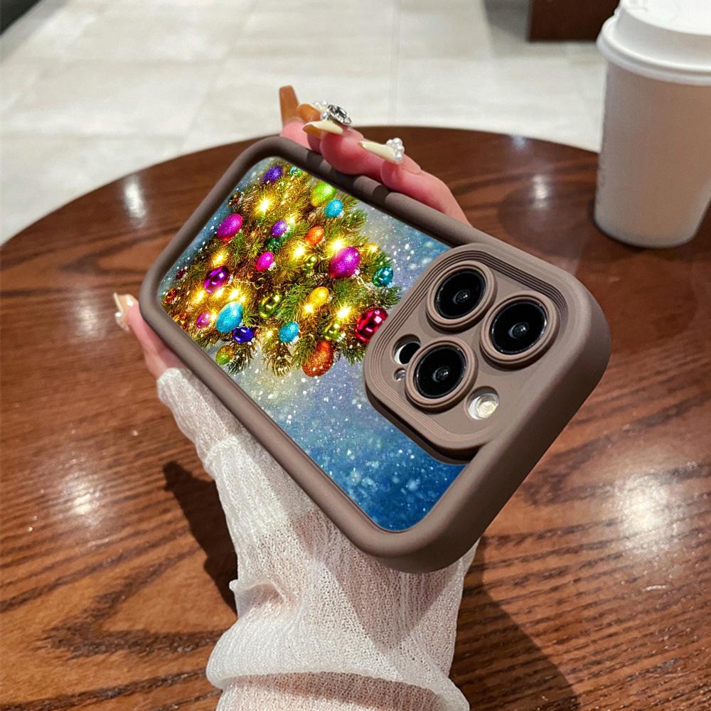 N117 Новогодние Счастливого Рождества арт Мягкие чехлы для телефонов Angel Eyes для iPhone 16 15 14 13 11 Pro Max 8 7 6s Plus 12 mini XR XS Max SE Противоударный чехол