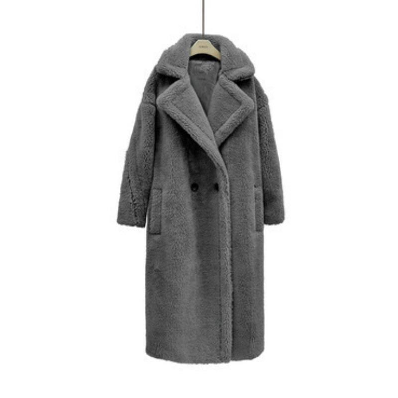 Teddy Bear Coat Women's Long Thickened Imitation Lamb Wool Plush Coat Imitation Sheep Shearing Cotton Clothing Winter Loose