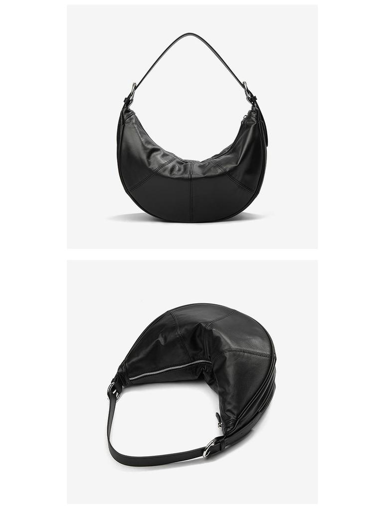 Сумка через плечо Cloud Crescent из натуральной кожи: Модный, повседневный, мягкий, большой объем подмышек