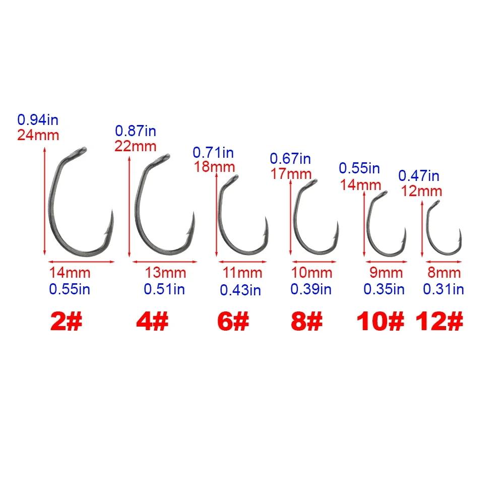 500 Pieces in Bulk PTFE Coated High Carbon Stainless Steel Barbed Fish Hook With Eye Fishing Accessories 8025