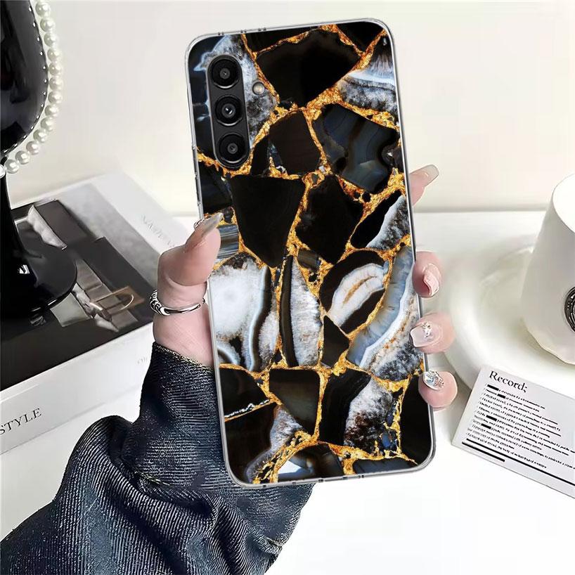 Модный геометрический мраморный чехол для телефона для Samsung Galaxy A13 A14 A15 A16 A17 A53 A54 A55 A56 A57 A33 A34 A35 A36 A37 A23 A24 A25 A